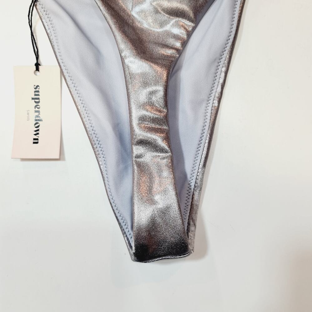 Superdown Danae Bikini Bottom in Silver - Picture 7 of 10